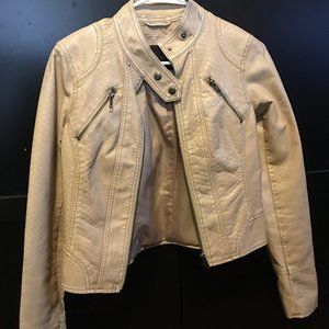 Faux Leather beige jacket
